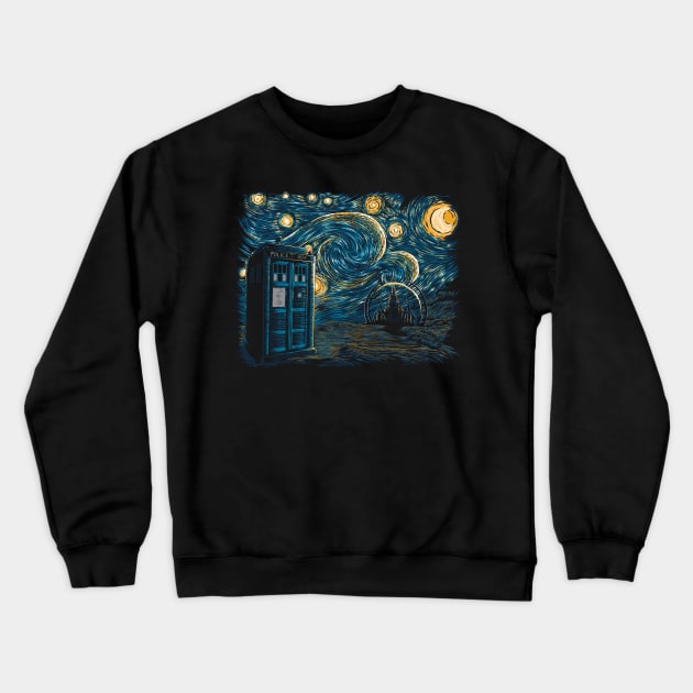 Starry Gallifrey Crewneck Sweatshirt by ddjvigo